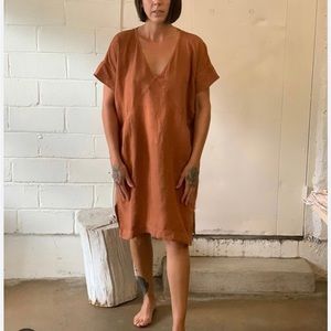 Esby Alice tunic dress in Rust